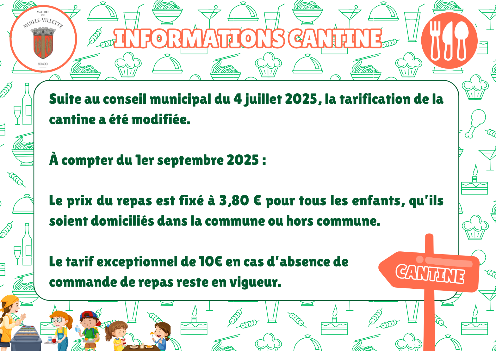 Informations cantine